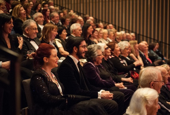 my brother and I in the audience at JW3's Oscars Warm - Up Night. Photography by Blake Ezra Photography
